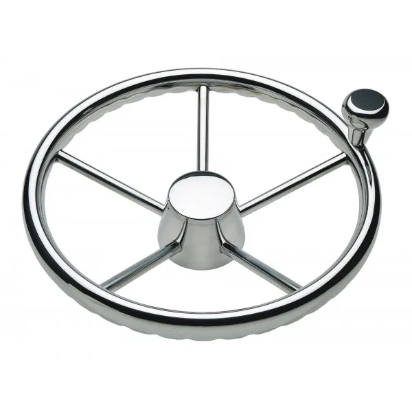 1731321FGK-R – SCHMITT/ONGA Steering Wheel, 13-1/2 Inch Diameter 5 Spoke Design With Finger Grip Silver Spoke Without...